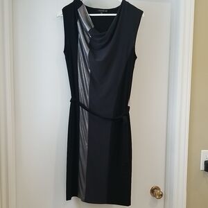 Femme. Elegant Black and Silver And Gray Dress. Size S. With Cute Little Belt